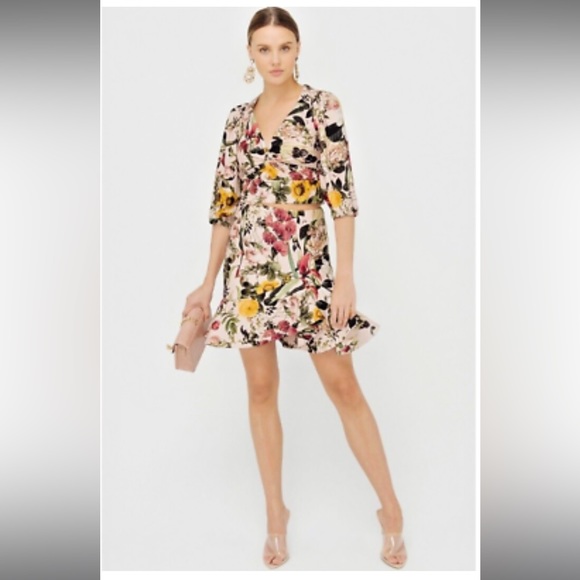 Sheike Dresses & Skirts - Women's Sheike Floral Affair Skirt Dusty Pink/Floral ruffled mini skirt Size- 8